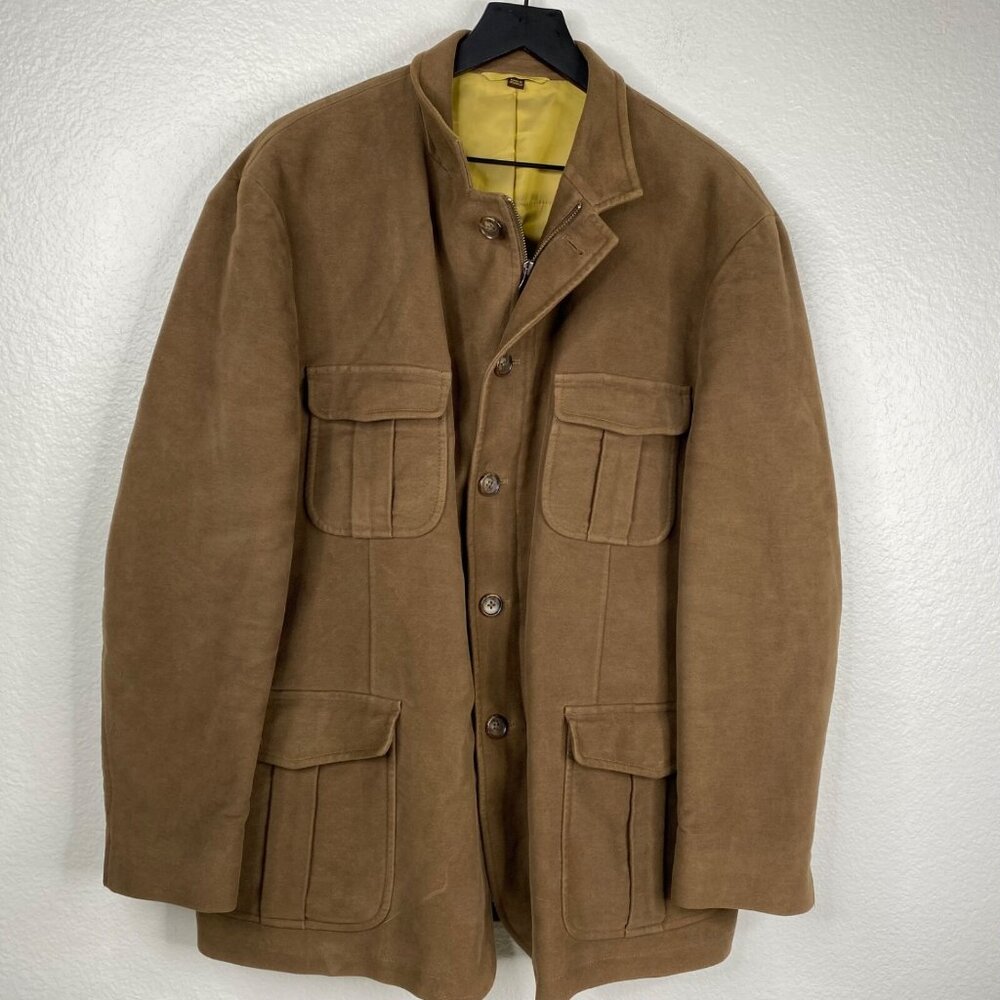 Kroon Jacket Coat John Men's Brown Sz 44 Outdoors Car Coat Zip Up